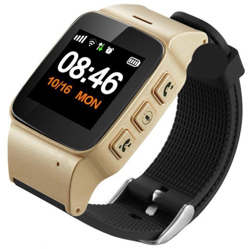 Zegarek GPS iUni U100 Plus dla dzieci i seniorów, wbudowany telefon, krokomierz, powiadomienia, Wi-Fi, szampańskie złoto
