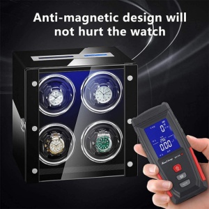 Automatyczna nakręcarka do zegarków iUni, Luxury Watch Winder 4, ekran dotykowy, czarna - Img 4