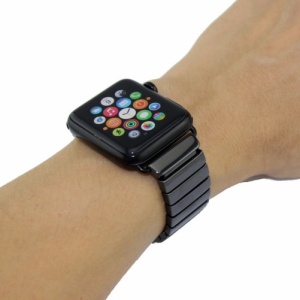 iUni iUni Pasek kompatybilny z Apple Watch Ultra/SE/8/7/6/5/5/4/4/3/2/1, 38 mm, pasek ceramiczny, czarny - Img 3