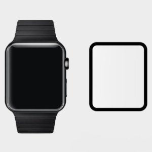 iUni Pokrowiec ochronny na Apple Watch Smartwatch 38 mm ze szkłem hartowanym 3D, czarny - Img 5