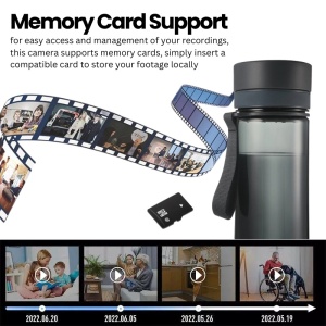 Kamera szpiegowska iUni IP48 zakamuflowana w butelce z wodą, Wi-Fi, 32GB, Full HD, podgląd na żywo w telefonie - Img 3