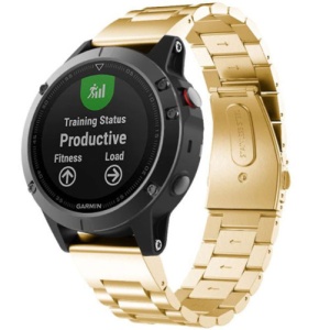 Kompatybilny pasek iUni dla Garmin Fenix 7X / 6X / 5X Plus / 5X / 3 HR / 3, 26 mm, stalowy pasek złoty - Img 3