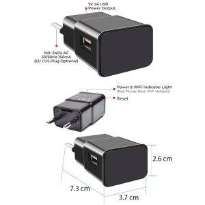 Ładowarka USB iUni IP1000 z kamerą szpiegowską iUni IP1000, 8 GB, WiFi, 4K View, Audio-Video, P2P - Img 7