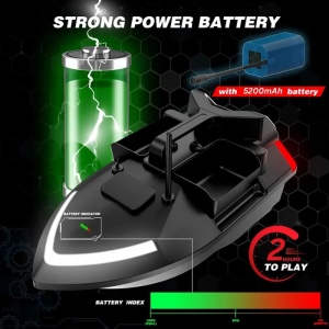Łódka Zanętowa iUni V801, Pojemnikami, Pojemność 2kg, 500m, 5200mAh, 10km/h, Zdalne sterowanie 2.4GHz - Img 4