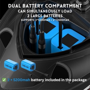 Łódka Zanętowa iUni V802 PRO, GPS, 2 Akumulatory 5200mAh, 4 Pojemnikami, Pojemność 3kg, 500m, 15km/h, Zdalne sterowanie 2.4GHz, Czarny - Img 3