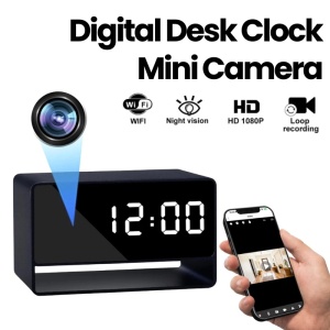 Mini Camera Ceas Birou iUni IP27 Mini, Full HD, 150°, Vedere Nocturna, Vizualizare Live pe telefon - Img 3