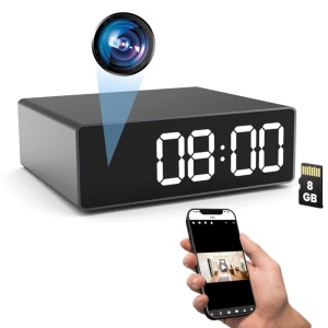 Mini Camera Ceas Birou iUni IP33, Full HD, 8GB, 150°, Vedere Nocturna, Vizualizare Live pe telefon - Img 1