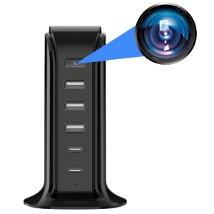 Mini kamera iUni IP91 Wi-Fi, Full HD, 8 GB, stacja ładująca, 2 porty Type-C, 3 porty USB-A, 20 W - Img 6