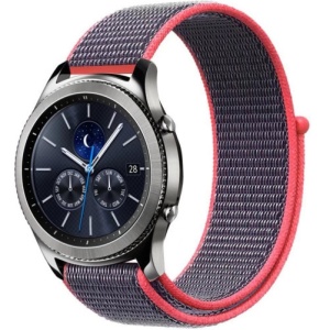 Pasek do zegarka Smartwatch Samsung Galaxy Watch 4, Watch 4 Classic, Gear S2, iUni 20 mm miękki nylon sportowy, fioletowo-elektryczny różowy