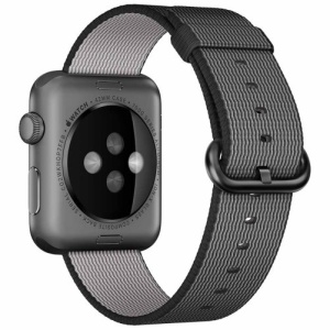 Pasek iUni kompatybilny z Apple Watch Ultra/SE/8/7/6/5/4/3/2/1, 38 mm, nylonowy, tkany, elektryczny szary - Img 1
