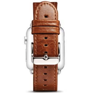 Pasek iUni kompatybilny z Apple Watch Ultra/SE/8/7/6/5/4/3/2/1, 42 mm, Vintage, skórzany, brązowy - Img 2