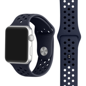 Pasek iUni kompatybilny z Apple Watch Ultra/SE/8/7/6/5/5/4/3/2/1, 42 mm, Silicon Sport, ciemnoniebieski - Img 3