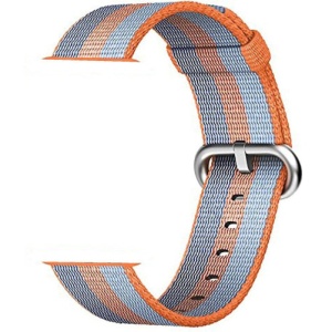 Pasek iUni kompatybilny z Apple Watch Ultra/SE/8/7/6/5/5/4/4/3/2/1, 40 mm, nylonowy, tkany, pomarańczowy/niebieski - Img 3