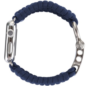 Pasek iUni kompatybilny z Apple Watch Ultra/SE/8/7/6/5/5/4/4/3/2/1, 44 mm, elastyczny paracord, wytrzymała nylonowa lina, Midnight Blue - Img 2