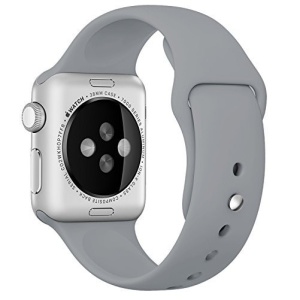 Pasek iUni kompatybilny z Apple Watch Ultra/SE/8/7/6/5/5/4/4/3/2/1, 44 mm, silikonowy, szary - Img 1