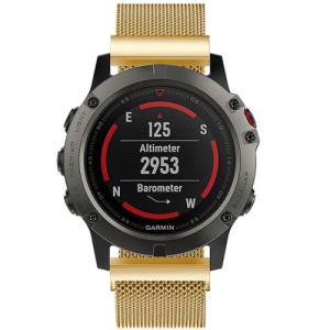 Pasek iUni kompatybilny z Garmin Fenix 7X / 6X / 5X Plus / 5X / 3 HR / 3, 26 mm, szlufka mediolańska, złoty - Img 3