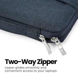 Torba na laptop 15"-16" iUni z wodoodpornego materiału tekstylnego, odporna na zarysowania i wstrząsy, z kieszenią zewnętrzną, granatowy - Img 6