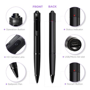 Długopis z ukrytą kamerą iUni W9 Pro, Full HD, 64GB, Nagrywanie audio-wideo, Zdjęcia - Img 8