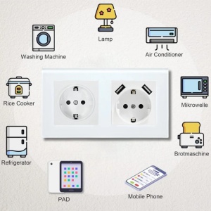 Gniazdo podwójne, szklana ramka, 2 porty USB-A, iUni US2, 16A - Img 6