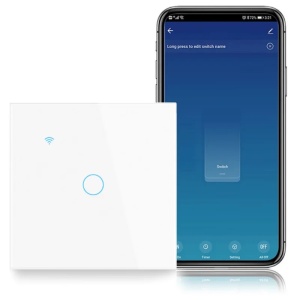 Inteligentny przełącznik dotykowy, WiFi, Bezpieczne szkło, iUni 1G, 10A, Sterowanie głosowe, Smart Life / Tuya, LED - Img 2
