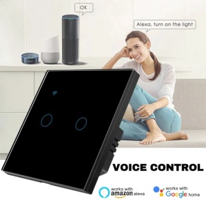 Inteligentny przełącznik dotykowy, WiFi, WiFi, Bezpieczne szkło, iUni 2G, 10A, Sterowanie głosowe, Smart Life / Tuya, LED, Czarny - Img 7