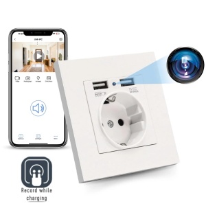 iUni PR1 Priza iUni PR1 Mini kamera Priza, Wi-Fi, 32 GB, Full HD, 2 porty USB-A, podgląd na żywo w telefonie - Img 6
