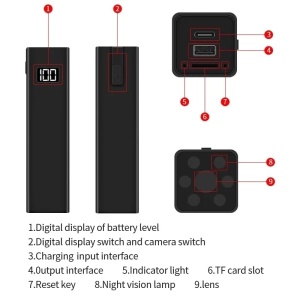 iUni W25 Mała kamera Wi-Fi, Full HD, 16GB, 3600mAh, noktowizor - Img 9