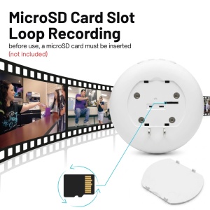 Kamera szpiegowska w lampce nocnej w zegarze cyfrowym iUni IP71, Wi-Fi, Full HD, Widzenie nocne, Podgląd na żywo w telefonie - Img 5