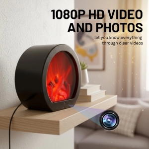 Kamera Wideo iUni TH-798, Małaaturowy Kominek Elektryczny, Wi-Fi, Full HD, 16GB, Podgląd na żywo w telefonie - Img 4