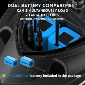 Łódka Zanętowa iUni V802 PRO, GPS, 2 Akumulatory 12000mAh, 4 Pojemnikami, Pojemność 3kg, 500m, 15km/h, Zdalne sterowanie 2.4GHz, Czarny - Img 3
