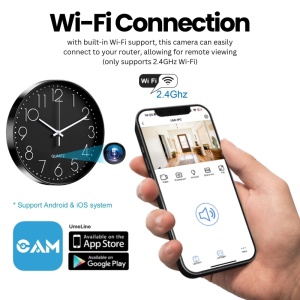 Mała kamera iUni W31, Wi-Fi, Full HD, Podgląd na żywo w telefonie, Gniazdo na Kartę microSD, czarny - Img 4