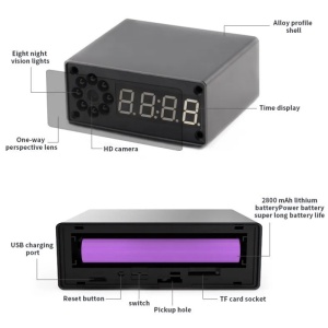 Mini Camera Ceas Birou iUni IP33, Full HD, 150°, Vedere Nocturna, Vizualizare Live pe telefon - Img 9