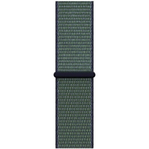 Pasek do zegarka iUni kompatybilny z Apple Watch Ultra/SE/8/7/6/5/5/4/4/3/2/1, 38 mm, nylonowy sportowy, tkany pasek, granatowy/zielony - Img 3