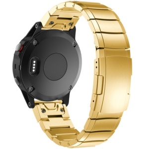 Pasek do zegarka Smartwatch Garmin Fenix 7X / 6X / 5X Plus / 5X / 5X / 3 HR / 3, 26 mm Bransoleta iUni Gold Link ze stali nierdzewnej - Img 1