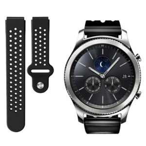 Pasek do zegarka Smartwatch Samsung Galaxy Watch 4, Watch 4 Classic, Gear S2, iUni 20 mm Silicon Sport Czarny - Img 3
