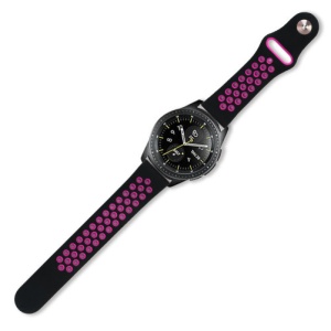 Pasek do zegarka Smartwatch Samsung Galaxy Watch 4, Watch 4 Classic, Gear S2, iUni 20 mm Silicon Sport Black-Pink - Img 2