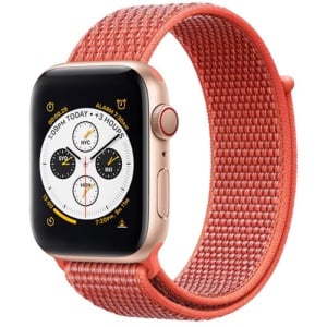 Pasek iUni kompatybilny z Apple Watch Ultra/SE/8/7/6/5/4/3/2/1, 42 mm, Nylon Sport, tkany pasek, pomarańczowy - Img 1