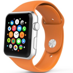 Pasek iUni kompatybilny z Apple Watch Ultra/SE/8/7/6/5/5/4/3/2/1, 40 mm, silikonowy, pomarańczowy - Img 3