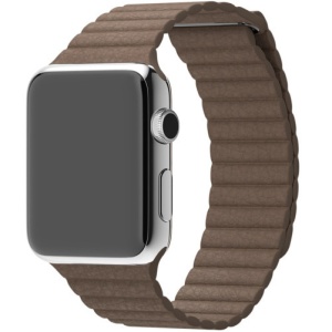 Pasek iUni kompatybilny z Apple Watch Ultra/SE/8/7/6/5/5/4/4/3/2/1, 38 mm, skórzana pętla, skóra, brązowy - Img 2