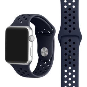 Pasek iUni kompatybilny z Apple Watch Ultra/SE/8/7/6/5/5/4/4/3/2/1, 40 mm, Silicon Sport, ciemnoniebieski - Img 3