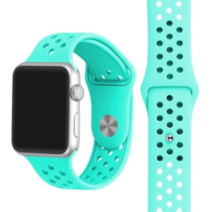 Pasek iUni kompatybilny z Apple Watch Ultra/SE/8/7/6/5/5/4/4/3/2/1, 42 mm, Silicon Sport, jasnoniebieski - Img 2