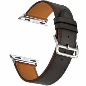 Pasek iUni Watch kompatybilny z Apple Watch Ultra/SE/8/7/6/5/5/4/3/2/1, 40 mm, Single Tour, skórzany, czarny - Img 4