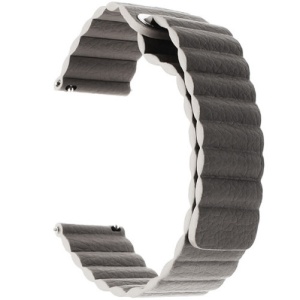 Skórzany pasek do smartwatcha Samsung Galaxy Watch 4, Watch 4 Classic, Gear S2, iUni 20 mm ciemnoszara skórzana pętla - Img 2