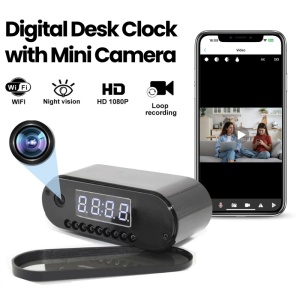 iUni iUni IP07 Mini kamera biurowa z zegarkiem, Wi-Fi, Full HD, 160°, tryb nocny, podgląd na żywo w telefonie - Img 2