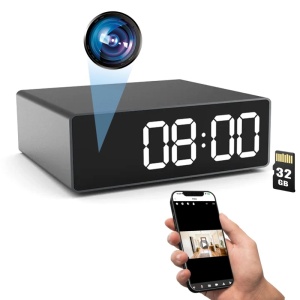 Mini Camera Ceas Birou iUni IP33, Full HD, 32GB, 150°, Vedere Nocturna, Vizualizare Live pe telefon - Img 1
