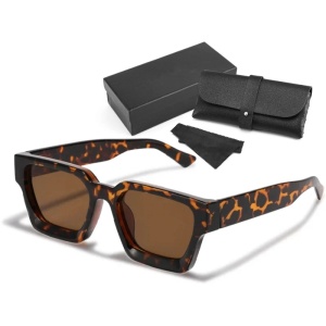 Okulary przeciwsłoneczne iUni iEye Retro Square, UV400, Animal Print - Img 1