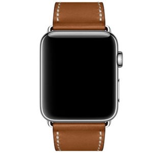 Pasek do zegarka iUni kompatybilny z Apple Watch Ultra/SE/8/7/6/5/4/3/2/1, 38 mm, Single Tour, skórzany, brązowy - Img 3