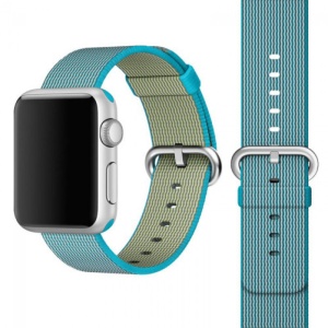 Pasek iUni kompatybilny z Apple Watch Ultra/SE/8/7/6/5/4/3/2/1, 44 mm, nylonowy, tkany, elektryczny niebieski - Img 4