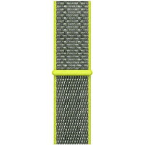 Pasek iUni kompatybilny z Apple Watch Ultra/SE/8/7/6/5/5/4/3/2/1, 38 mm, Nylon Sport, tkany pasek, szary/zielony elektryczny - Img 2