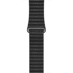 Pasek iUni kompatybilny z Apple Watch Ultra/SE/8/7/6/5/5/4/4/3/2/1, 38 mm, skórzana pętla, skóra, czarny - Img 4
